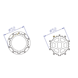 Adaptador de motor Ø35 a tubo cortina 52mm