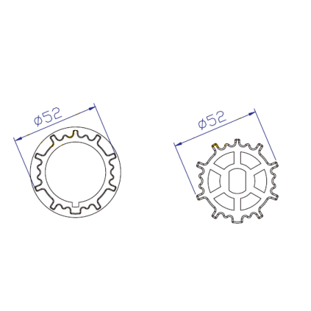 Adaptador de motor Ø35 a tubo cortina 52mm