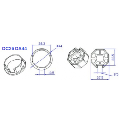 Adaptador de motor Ø35 a tubo octogonal 40mm