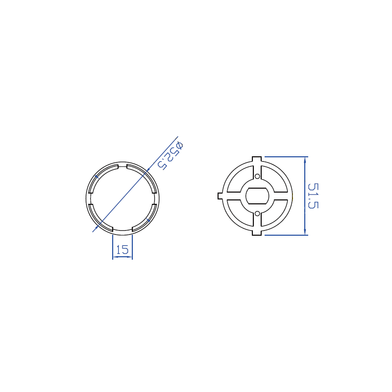 Adaptador de motor Ø45 a tubo cortina Ø55mm