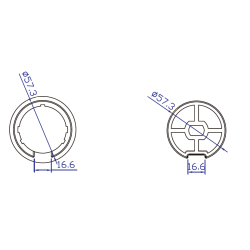 Adaptador de motor Ø45 a tubo cortina Ø60mm