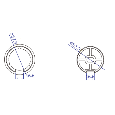 Adaptador de motor Ø45 a tubo cortina Ø60mm
