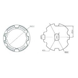 Adaptador de motor Ø45 a tubo cortina Ø65mm