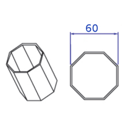 Tubo octogonal 60mm