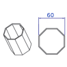 Tubo octogonal 60mm
