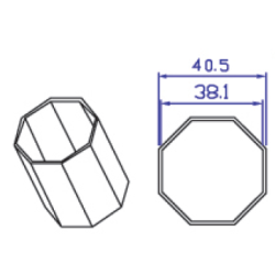 Tubo octogonal 40mm