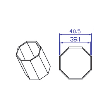 Tubo octogonal 40mm