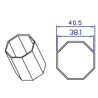 Tubo octogonal 40mm