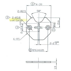 Placa metálica motor de 35 para estores