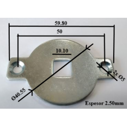 Placa frontal metálica circular para motor de 35